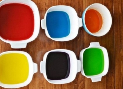 Jelly „mozaik” többszínű desszert fotók, két változatban a recept