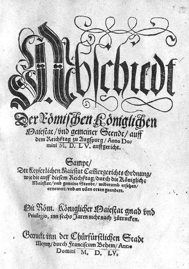 Béke Augsburg 1555