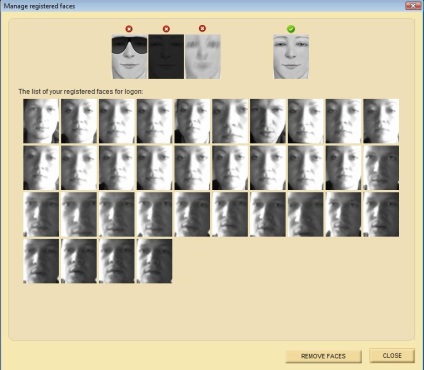 A biometrikus hitelesítés (Rohos Face bejelentkezés) biometrikus azonosítás