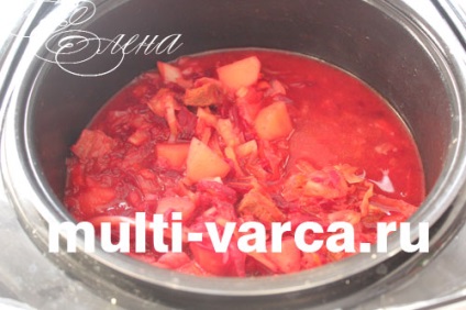 Borsch a multivarka Redmond, lépésről lépésre recept