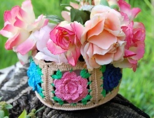 Virágcserép kötve egy horog, nicehandmade - Horgolt az otthoni (a pot) Virágcserép kötött egy horog, nicehandmade - Horgolt az otthoni