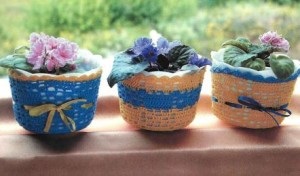 Virágcserép kötve egy horog, nicehandmade - Horgolt otthoni (kötés) Virágcserép kötött egy horog, nicehandmade - Horgolt az otthoni