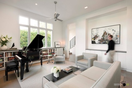 Belső szoba zongora vagy zongora, elegáns design szobák