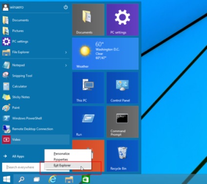 Hogyan újraindítása Explorer a Windows 10 helyesen