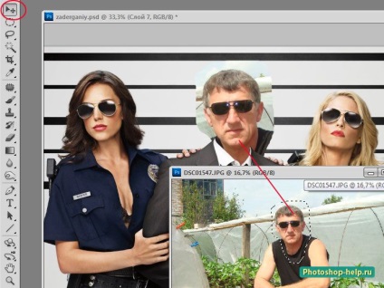 Hogyan lehet behelyezni egy fényképet a sablont a Photoshop (jobbra) Hogyan lehet behelyezni egy fényképet a sablont a Photoshop