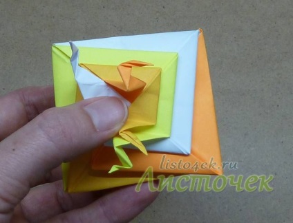 Hogyan készítsünk egy shell papírból (tomoko fuse), levél
