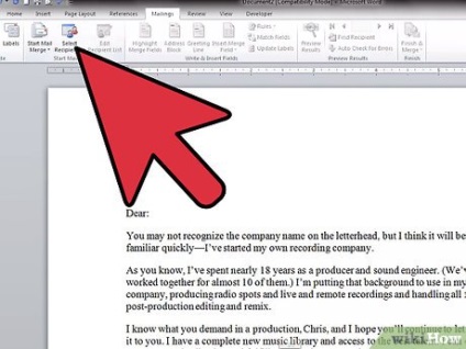 Hogyan készítsünk egy fúziós leveleket a Microsoft Word (levelező) Hogyan készítsünk egy fúziós leveleket a Microsoft Word