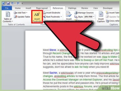 Hogyan készítsünk egy lábjegyzet a programban a Microsoft Word
