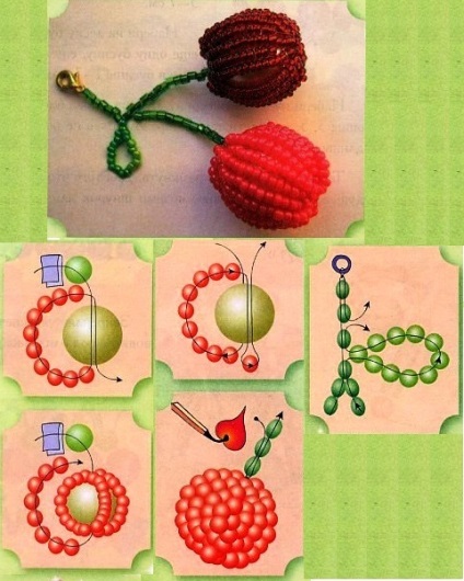 Ahogy szövése cseresznye gyöngyös bogyók (diagram mester osztály)