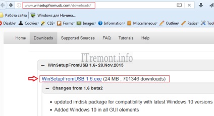 Hogyan éget Windows 7 USB flash meghajtó programot winsetupfromusb