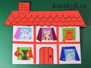 Macska az ablakban - a papírnak a gyermekek 6-8 éves, irkál