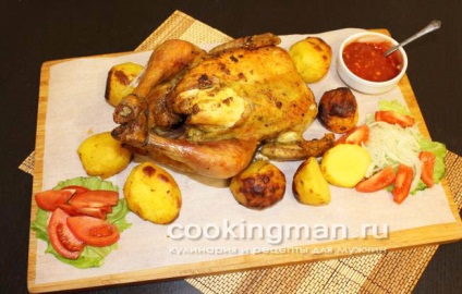 Csirke burgonyával a sütőben - főzés a férfiak