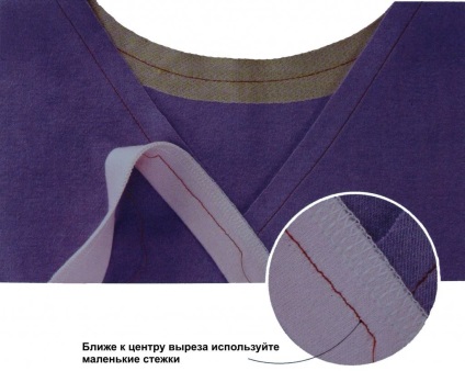 Master-osztály feldolgozás V-alakú nyakkivágás betéttel, iskola varrás blog Asi Minulinoy