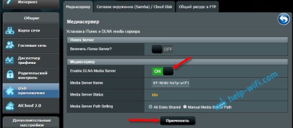 Media Server (DLNA) a wi-fi router asus és tp-link