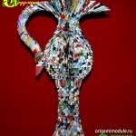 Moduláris origami szamovár (behelyezett modulokkal változások) Moduláris origami szamovár