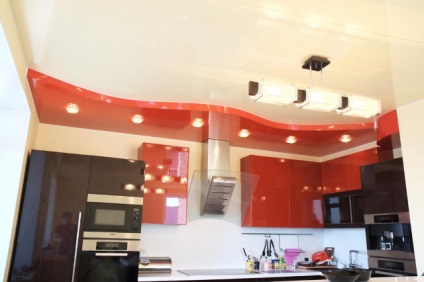 Alapelvei design a mennyezet egy modern konyha fotó példák (a konyhában) Alapelvei design a mennyezet egy modern konyha fotó példák