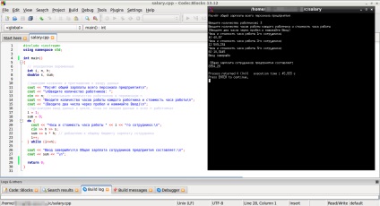 Az első program egy c, összeállítása kódot
