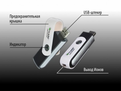 Hordozható levegőionizátor ioncare, USB