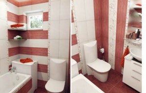 Az elrendezés a csempe a fürdőszobában vízszintes és függőleges beépítésre