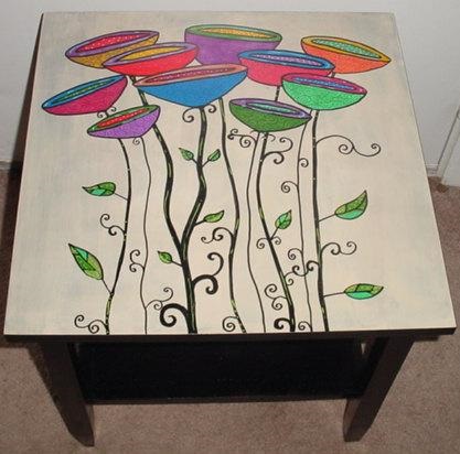 Festett bútorok akril festékek - hogyan, és ötleteket ihlet, édes otthon - Hand Made