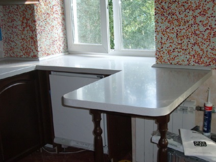 Asztali párkány a konyhában (42 fotó), hogyan kell használni, szépít, díszíteni tervezés saját kezűleg,