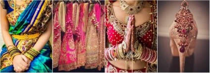 Esküvő indiai stílusú szervezet, jelmezek, fotók