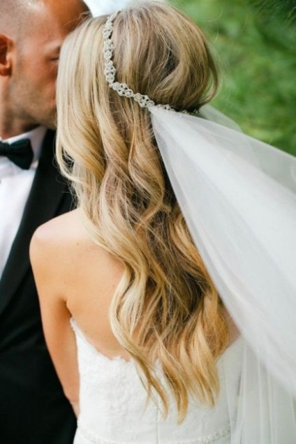 Esküvői frizura a fátyol a rövid, közép- és hosszú haj