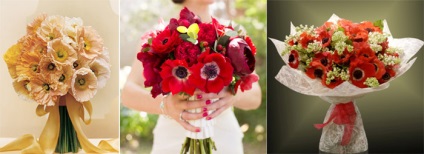 Esküvői csokor pipacs - fotók, lehetőségek kombinálható más színekkel