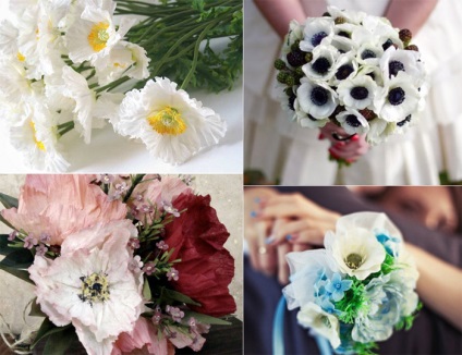 Esküvői csokor pipacs - fotók, lehetőségek kombinálható más színekkel