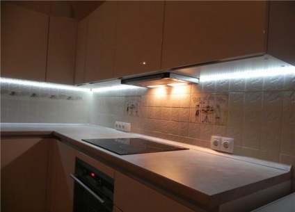 LED lámpák konyha, teljesítmény, telepítés