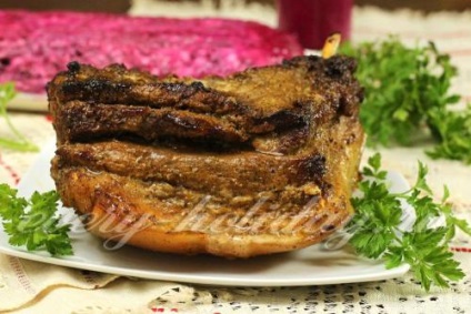 Hashártya sertéshús, sült a kemencében a fólia, lépésről lépésre recept fotók