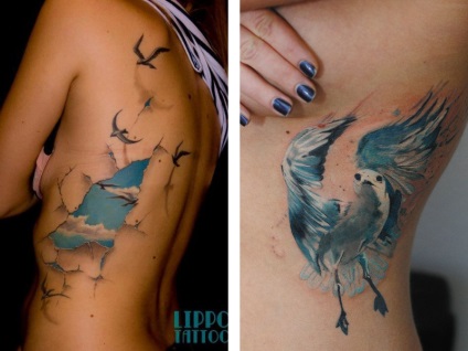 Tattoo sirály - érték tetoválás minták és képek