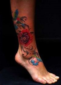 Tattoo virágok szára (határozat lányok ma) Tattoo virágok láb