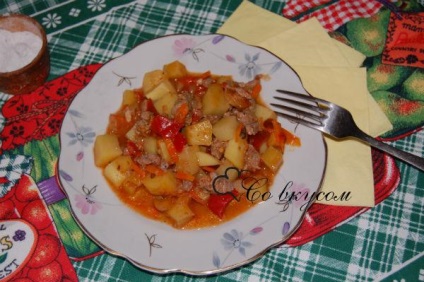 Sült krumpli hússal - recept fotókkal (fotó) Sült krumpli hússal - recept fotókkal