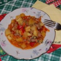 Sült krumpli hússal - recept fotókkal (fotó) Sült krumpli hússal - recept fotókkal