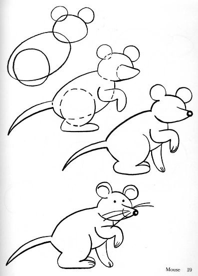 Уроки малювання для початківців малюнки тварин з кіл
