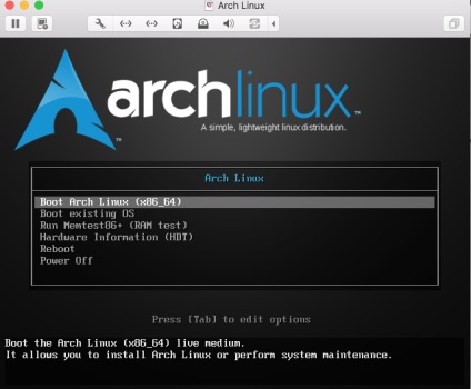 Telepítése Arch Linux