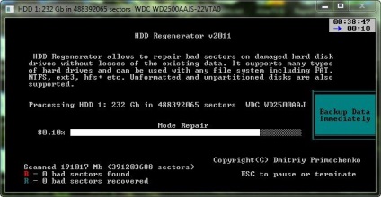 Helyreállítása a merevlemezen (HDD) Helyreállítása a merevlemezen