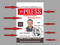 Akkreditációs fényképész fotolaym (akkreditációs ebben az esetben) Akkreditáció fényképész fotolaym