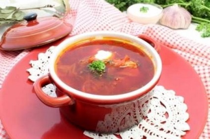 Borscht nélkül céklát paradicsom tészta recept egy fotó