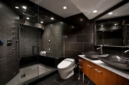 Fekete fürdő 65 fotók, ötletek belsőépítészeti, modern design