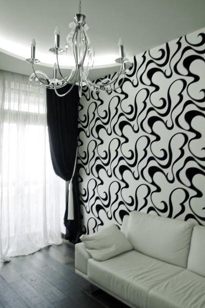 Fekete-fehér fotó tapéta a falak a belső, fekete háttér, fehér, fekete mintás, fekete és fehér