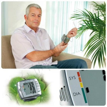 Nyomás a jobb csuklóját vérnyomásmérés a csuklón digitális tonometer
