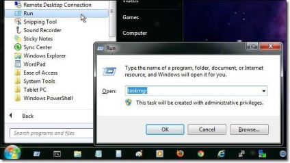 Hogyan kell szedni a feladatot a számítógépen a Windows legegyszerűbb módszer