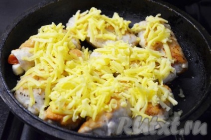 Csirke tekercs sajttal és paradicsommal - a recept egy fotó
