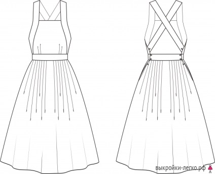 Nyári ruha nyitott hátsó (sundress) Nyári ruha nyitott hátsó