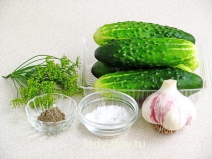 Sós uborka egy csomagban, gyors recept, fényképes egyszerű receptek képekkel