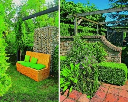Egy hely a kikapcsolódásra a kertben a lehetőségeket és ajánlásokat a design
