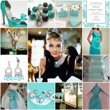 esküvői dekoráció a stílus Tiffany (Tiffany) Csinálok egy esküvő a stílus Tiffany