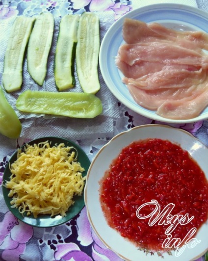 Rolls squash csirke recept fényképpel (cukkini) Rolls squash csirke recept egy fotó